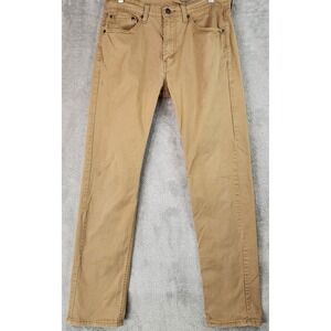 Levis 505 Regular Fit Jeans Mens 32x34 Khaki Tan Straight Leg Pants Casual